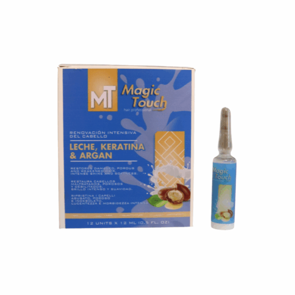 CAJA AMPOLLAS LECHE, KERATINA Y ARGAN